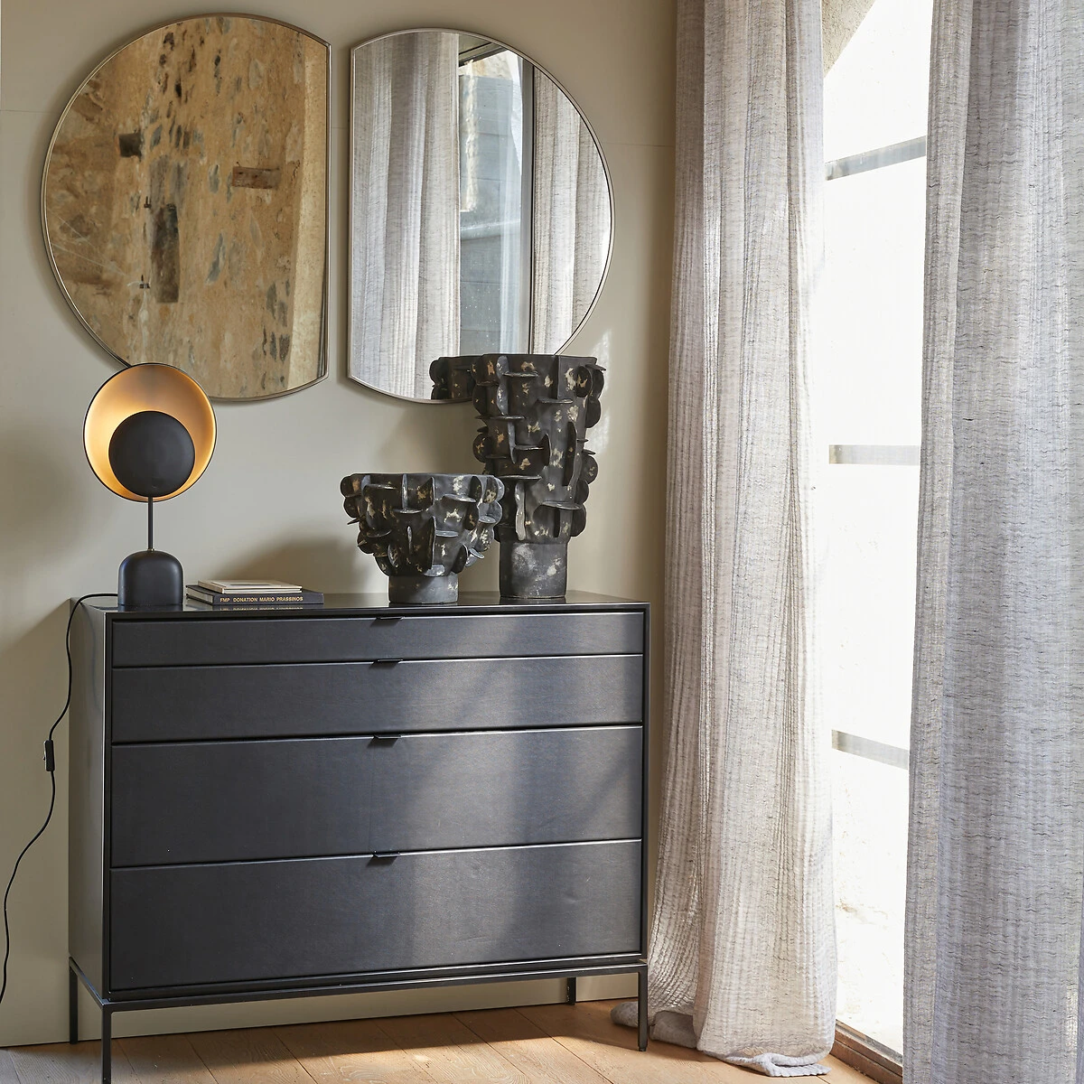 Miroir Demi-cercle Nickel Satiné H60cm, Caligone 7 Miroir Demi-cercle Nickel Satiné H60cm, Caligone – Image 5