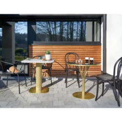 Table De Jardin Marbre Et Métal Acier, Bistro -Ameublement De Maison 119ee760643ae8a1953d0d806803b7c2