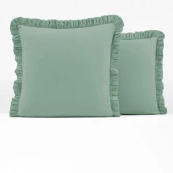 Taie D'oreiller Enfant à Volant Coton Lavé -Ameublement De Maison 22fa6c95212591e112de8f8dfab7d739