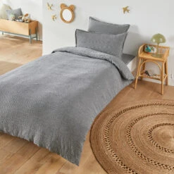 Housse De Couette Enfant Lin Lavé, Linot Carreaux