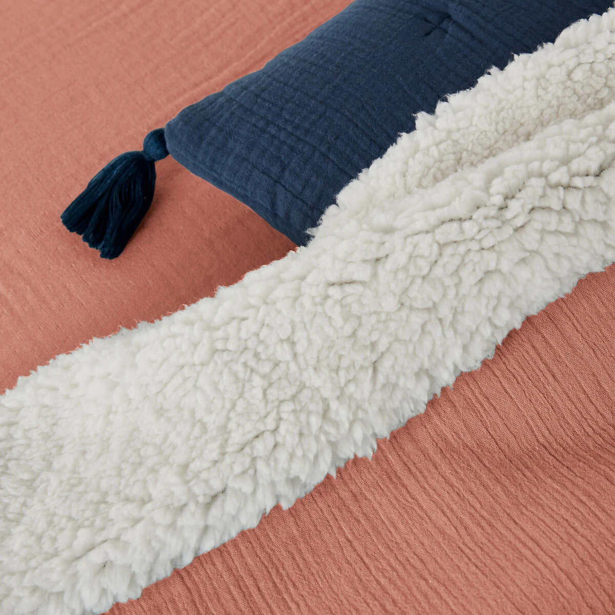 Dessus De Lit Uni Gaze Coton/effet Mouton Kumla 11 Dessus De Lit Uni Gaze Coton/effet Mouton Kumla – Image 9