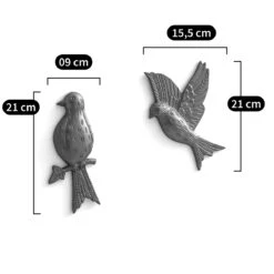 Lot De 2 Oiseaux Muraux En Laiton Strakaza -Ameublement De Maison 3047212a257e26ef6571a19492b27738