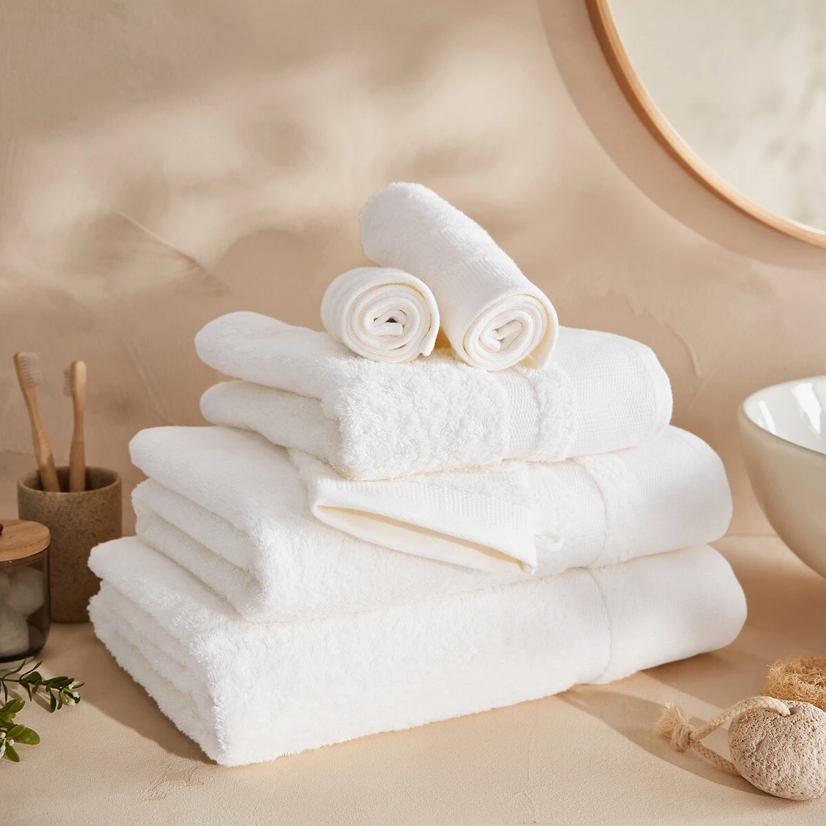 Lot 4 Serviettes D'invité Coton égyptien, Kheops 14 Lot 4 Serviettes D'invité Coton égyptien, Kheops – Image 12