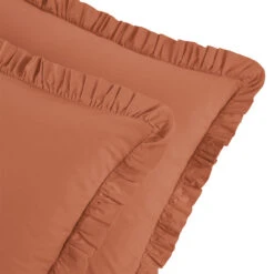 Taie D'oreiller Enfant à Volant Coton Lavé -Ameublement De Maison 362d2754f40c8c36497dbead7285a097