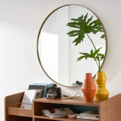 Miroir Rond En Métal Acier Ø90 Cm, Iodus -Ameublement De Maison 367984bcdd177b09271d59d11a5c00bf
