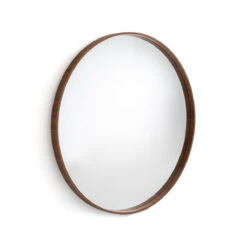 Miroir Rond Plaqué Noyer Ø80 Cm, Alaria -Ameublement De Maison 38edf6294f5f572d1d45a761a09a9110