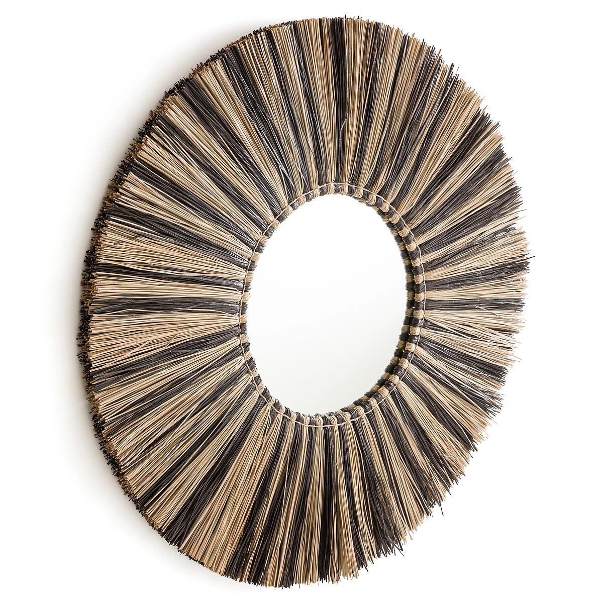 Miroir Rond En Mendong Ø 100 Cm , Loully 3 Miroir Rond En Mendong Ø 100 Cm , Loully