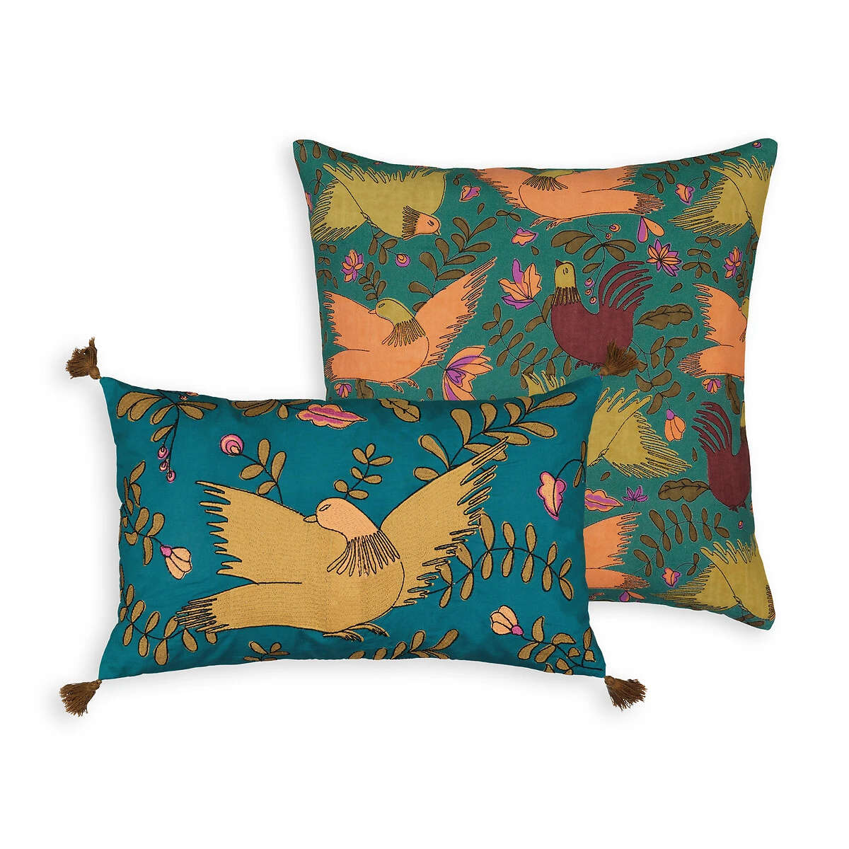 Housse De Coussin Brodée Rectangulaire, Zarautz 3 Housse De Coussin Brodée Rectangulaire, Zarautz