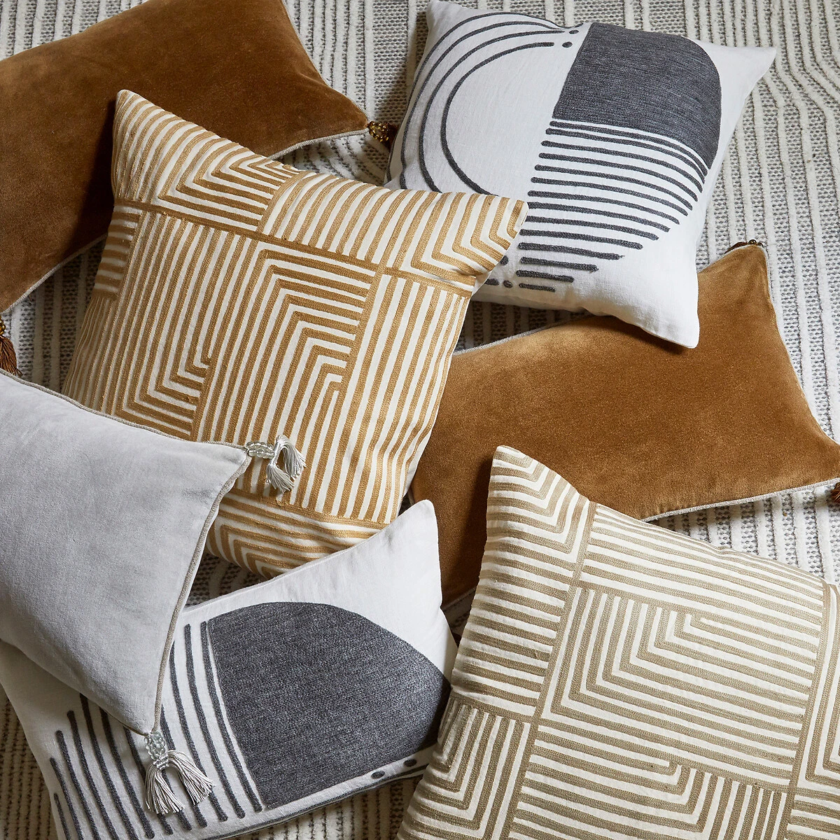 Housse De Coussin Lin, Volutes 6 Housse De Coussin Lin, Volutes – Image 4