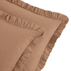 Taie D'oreiller Enfant à Volant Coton Lavé -Ameublement De Maison 5546ed0446cf4833f4ff253075b187b8