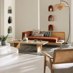 Lampadaire Arc Métal Acier Et Rotin, Lola -Ameublement De Maison 5b831d26e1360687e3303800396748a0