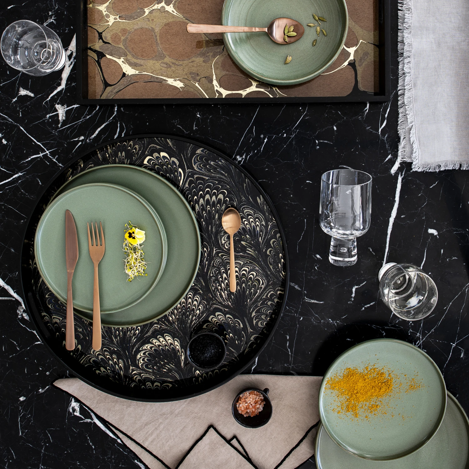 4 Assiettes Plates Grès émaillé, Akira 11 4 Assiettes Plates Grès émaillé, Akira – Image 9