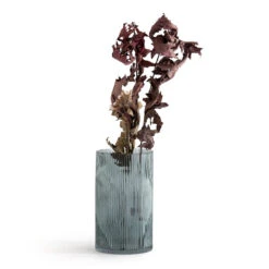 Vase Verre Rainuré Droit H22,5 Cm, Afa