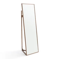 Miroir Sur Pied Portant Noyer Massif, Zindlo
