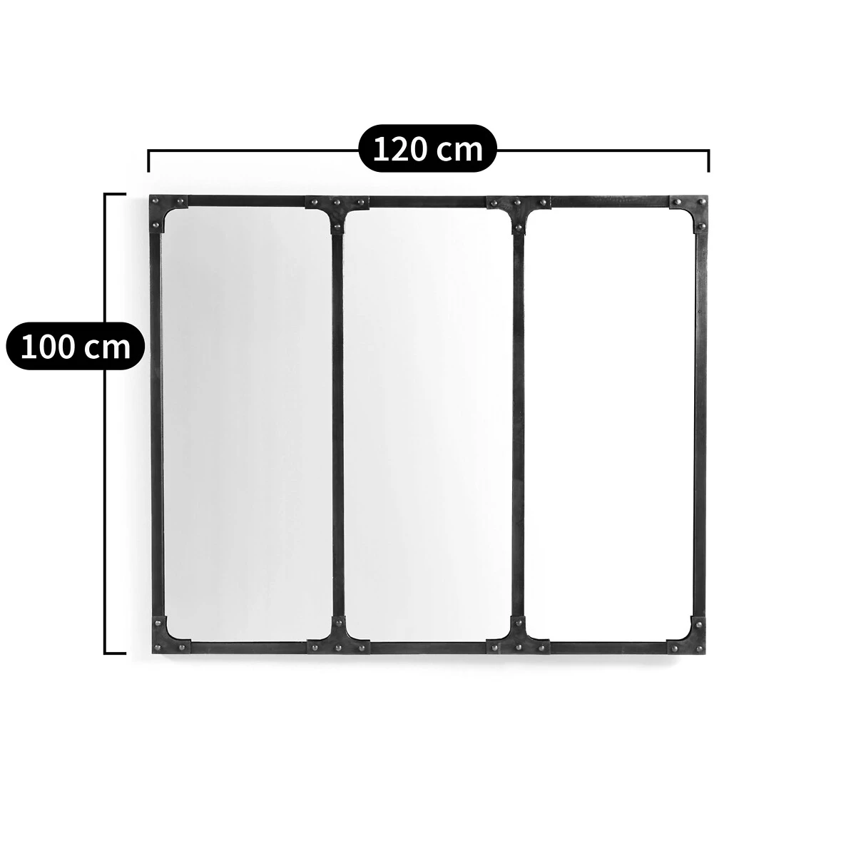 Miroir Métal Fer Industriel 120x100 Cm, Lenaig 6 Miroir Métal Fer Industriel 120x100 Cm, Lenaig – Image 4