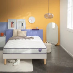 Ensemble Matelas Happy Lit + Sommier à Lattes -Ameublement De Maison 80ab990d4eb81308cda999f40e9bf598