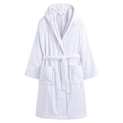 Peignoir Capuche éponge Velours Rayures 450g Bagno -Ameublement De Maison 9635246107c5bc0877bee75db2cbfa2c