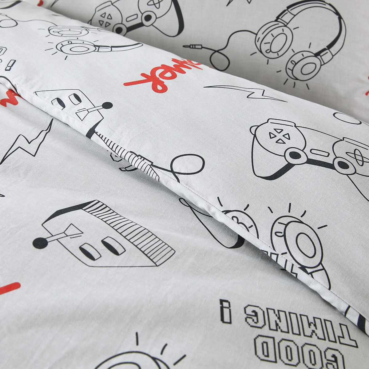 Parure De Lit En Coton Taie Carrée, Game Zone 4 Parure De Lit En Coton Taie Carrée, Game Zone – Image 2