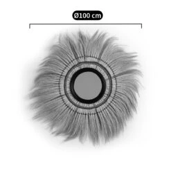 Miroir à Frange En Fibre Végétale ø100 Cm Mane -Ameublement De Maison abfa60926e3018fee56dd35a93ac8679