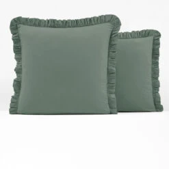 Taie D'oreiller Enfant à Volant Coton Lavé -Ameublement De Maison c3bcae736362227164fadb688b077724