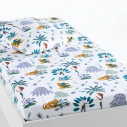 Drap-housse Coton Biologique, Petite Jungle