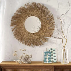 Miroir Rond Forme Soleil En Herbier Ø70 Cm, Loully -Ameublement De Maison e61d3b4575818aa2d2bef83b270b6965