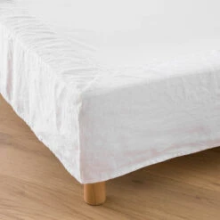 Cache Sommier Court Uni En Lin Lavé, Abella