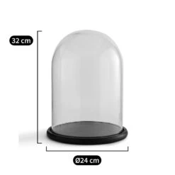 Cloche En Verre Avec Socle Noir H32 Cm, Campa -Ameublement De Maison ec1d13039eb0b25478617d8e8b5ca9b8