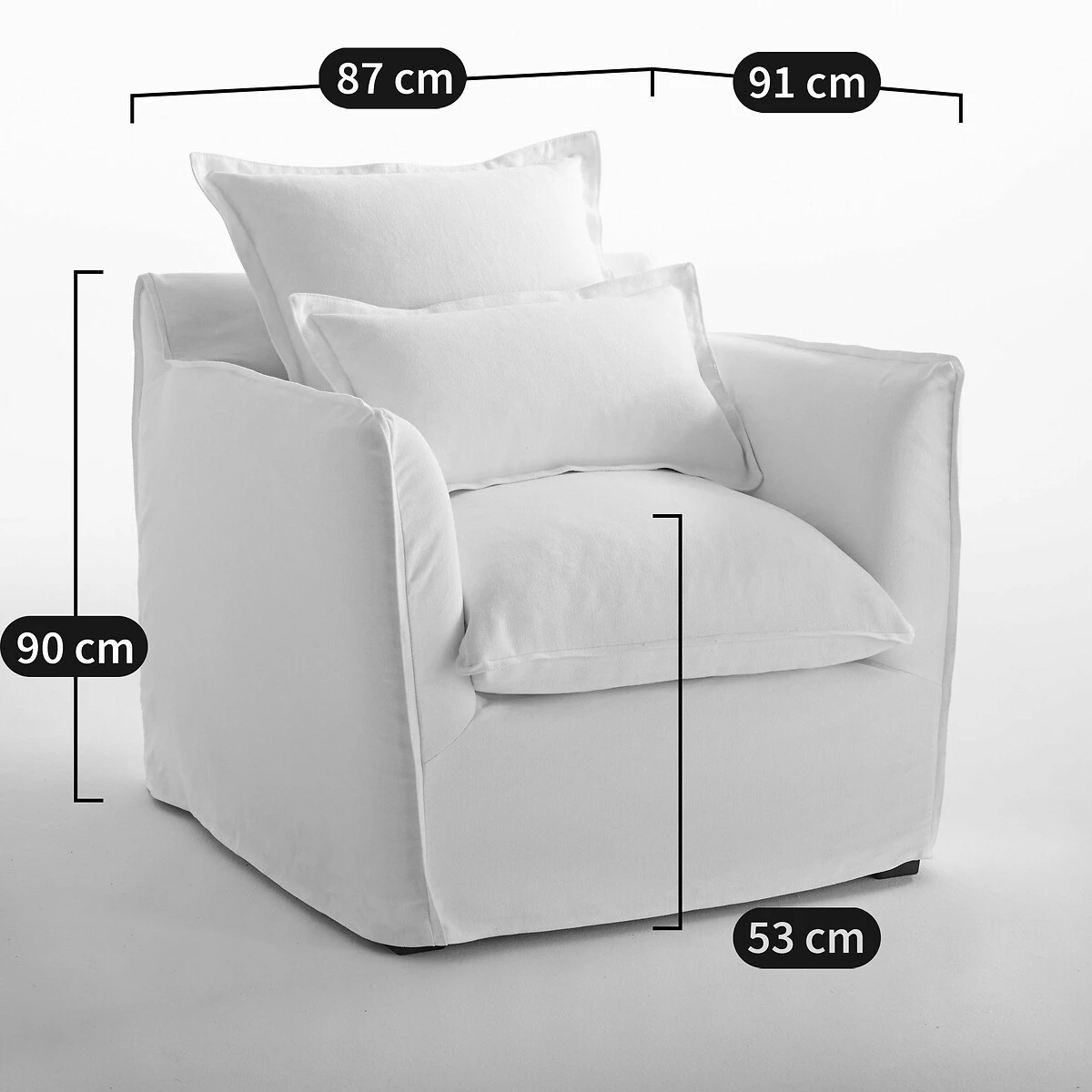 Housse De Fauteuil En Lin épais, Odna 8 Housse De Fauteuil En Lin épais, Odna – Image 6