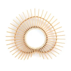 Miroir En Rotin Forme Cœur 70x60 Cm, Nogu