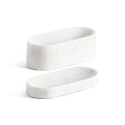Lot De 2 Vide-poches En Marbre Blanc, Scafi